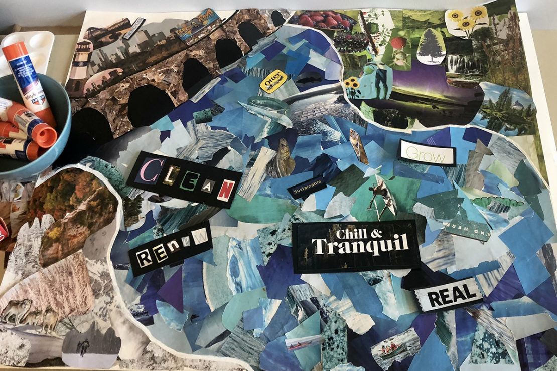photo of a collage showing Mississippi River