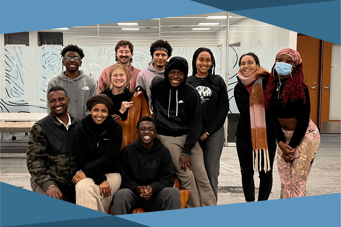 The Northside Safety NET interns posing with Representative Ilhan Omar.